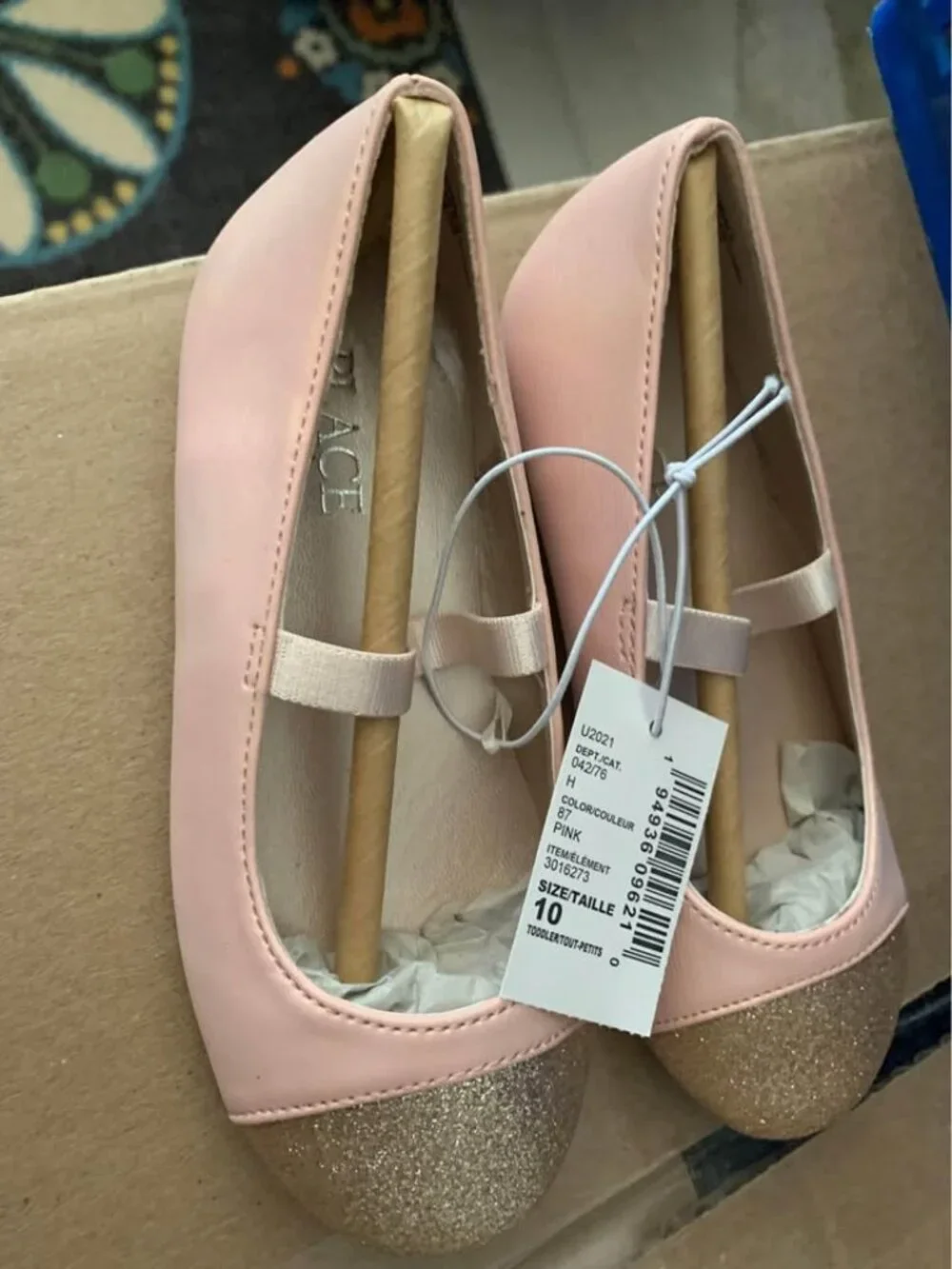 Little girls, size 10, new pink and gold shoes